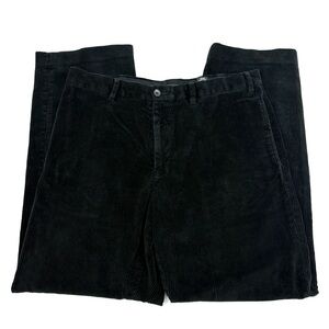 Eddie Bauer Classic Straight Fit Men's Black Corduroy Pants 100% Cotton 36x32